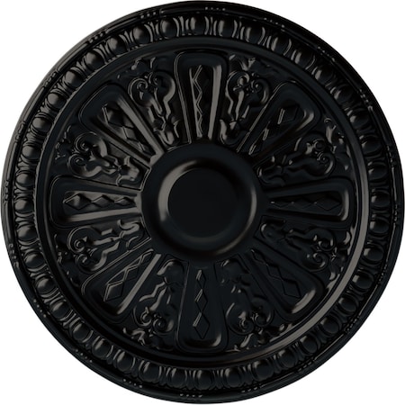 Raymond Ceiling Medallion (Fits Canopies up to 5 3/8"), Hand-Painted Jet Black, 18"OD x 1 1/4"P
